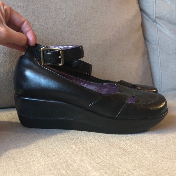 Robert Clergerie Espace Black Platform Wedges - Picture 4 of 9